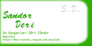 sandor deri business card