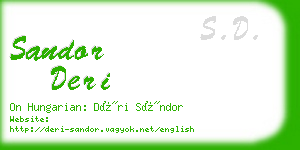 sandor deri business card